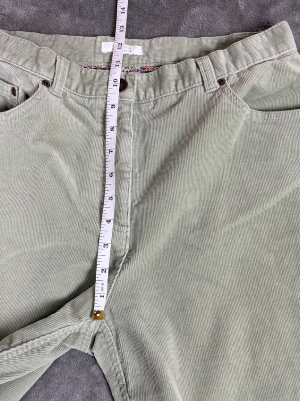 Charter Club Corduroy Pants Women's 10 Green Laura Fit Normcore Retro Academia - Picture 6 of 8